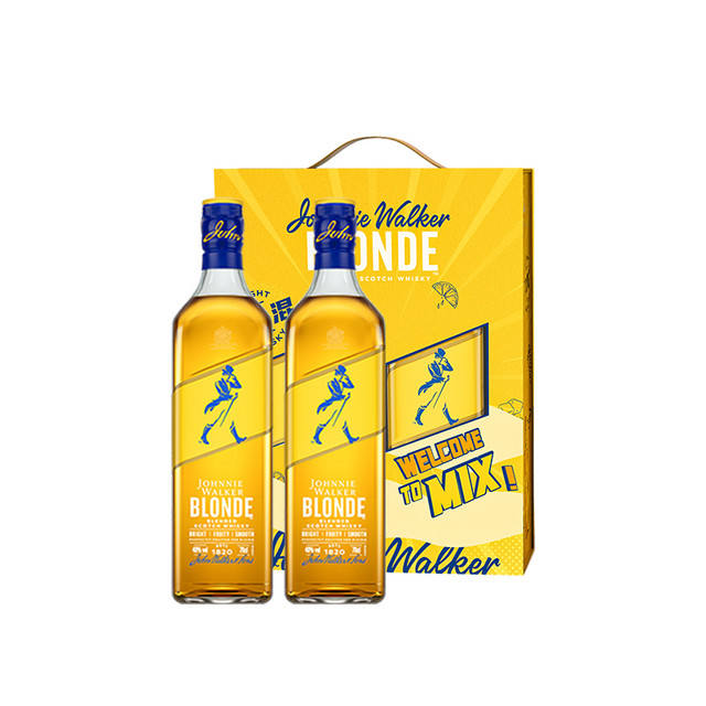 Plus會(huì)員:尊尼獲加 JOHNNIE WALKER Blonde耀澄 調(diào)和威士忌 700ml*2 新年送禮定制禮盒+贈(zèng)highball杯*2杯 235.42元（需領(lǐng)券）