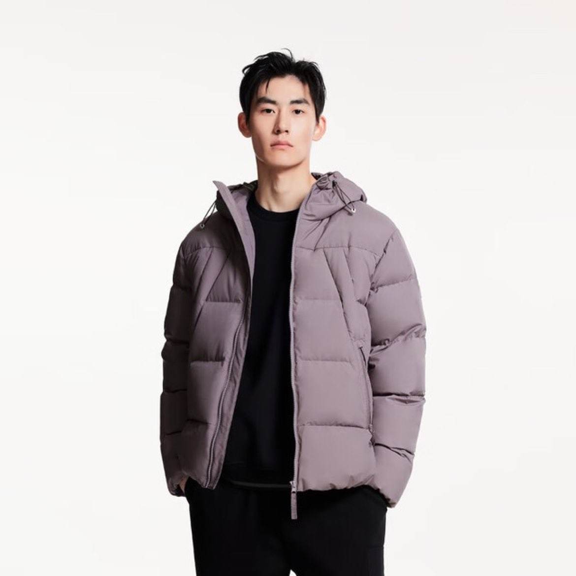 JACK&JONES 杰克瓊斯 冬季百搭連帽立領(lǐng)羽絨服 142g充絨 鯊魚(yú)紫 411.36元包郵（需領(lǐng)券）