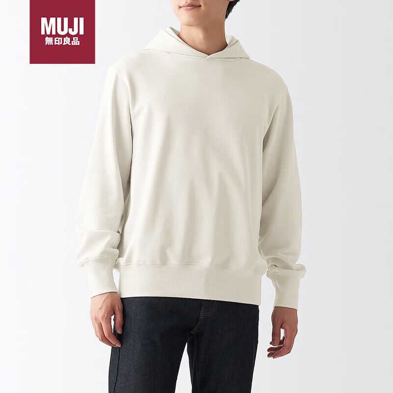 MUJI 無印良品 无印良品（MUJI）男式 紧密织毛圈 套头卫衣 连帽卫衣 ABI09A2A 浅灰色 M 70元（需买2件，需用券）