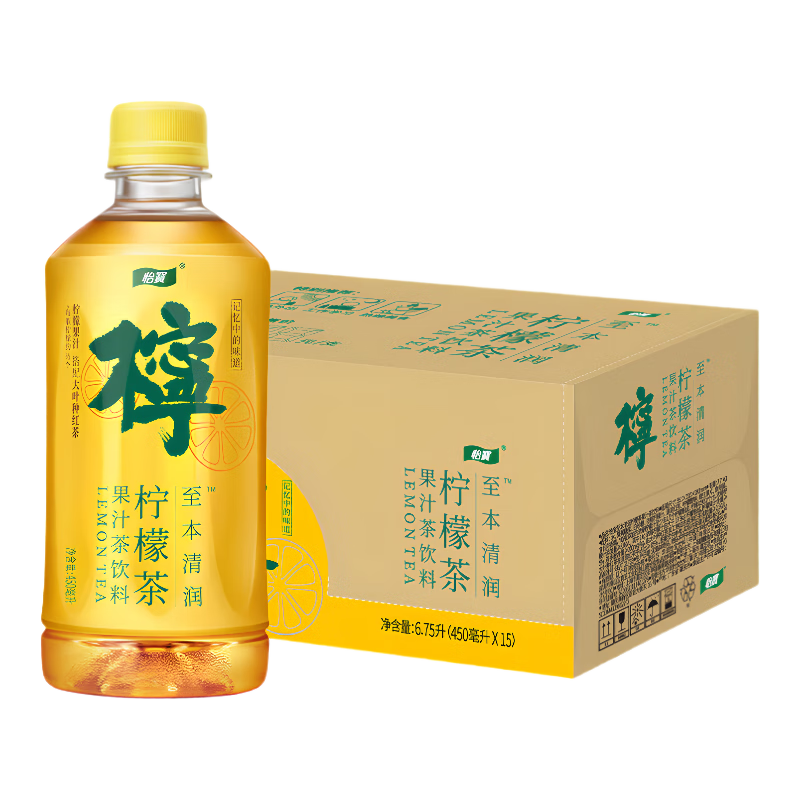 C\'estbon 怡寶 至本清潤檸檬茶果汁茶飲料450ml×15瓶/箱 34.9元