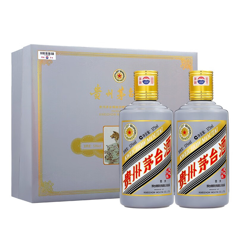 京東PLUS：MOUTAI 茅臺 生肖 戊戌狗年 醬香型白酒 53度 375ml*2瓶 禮盒裝 4454元