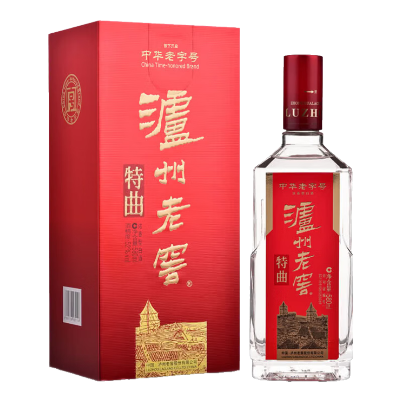 plus會(huì)員：瀘州老窖 特曲 濃香型 52度 580ml 單瓶裝 287.1元