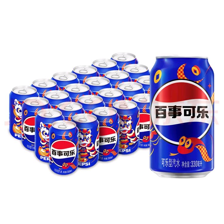 百事 可樂 Pepsi 汽水 碳酸飲料 330ml*24聽 新老包裝隨機(jī)發(fā)貨 27.02元（需買2件，需用券）