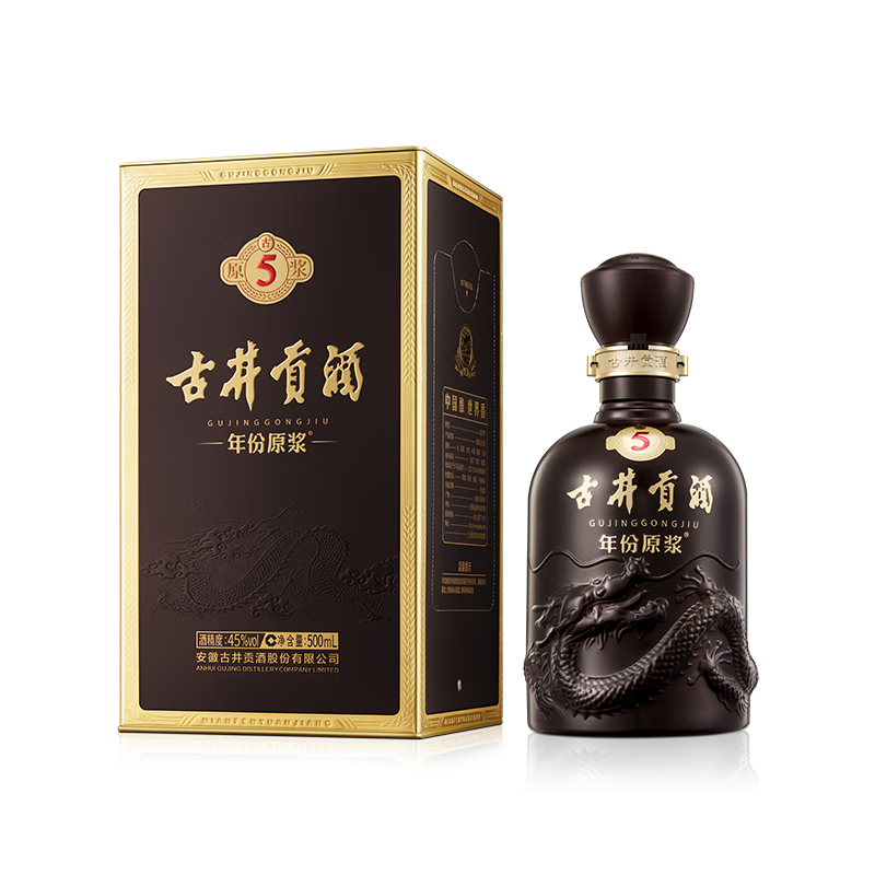 PLUS會(huì)員：古井貢酒 年份原漿古5 濃香型白酒 45度 500ml*1瓶 單瓶裝 年貨 104.31元（需領(lǐng)券）限時(shí)優(yōu)惠