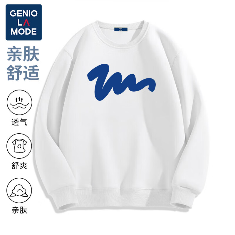 GENIOLAMODE 森馬集團(tuán)美式衛(wèi)衣男2024年春秋季薄款潮牌男生上衣大印花圓領(lǐng)外套 39.9元