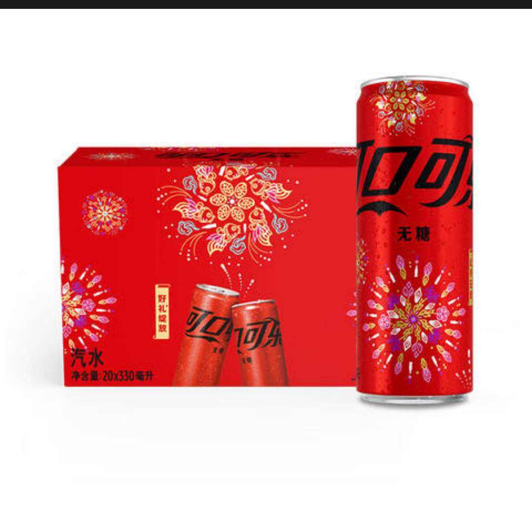 Plus會(huì)員:可口可樂Coca-Cola Zero 無(wú)糖碳酸飲料 電商限定 330ml*20煙花罐*6件 191.17元（合31.86元/件）