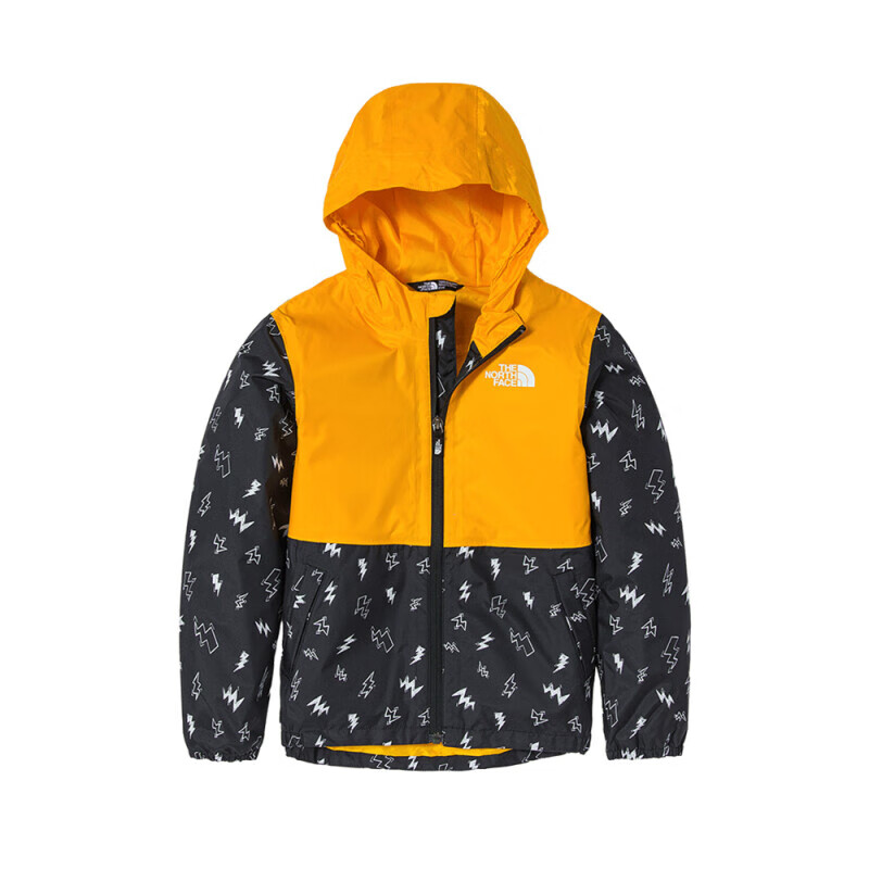 限尺碼：THE NORTH FACE 北面 小童沖鋒衣|53D6 5K6/黑色/黃色 5T 券后239元