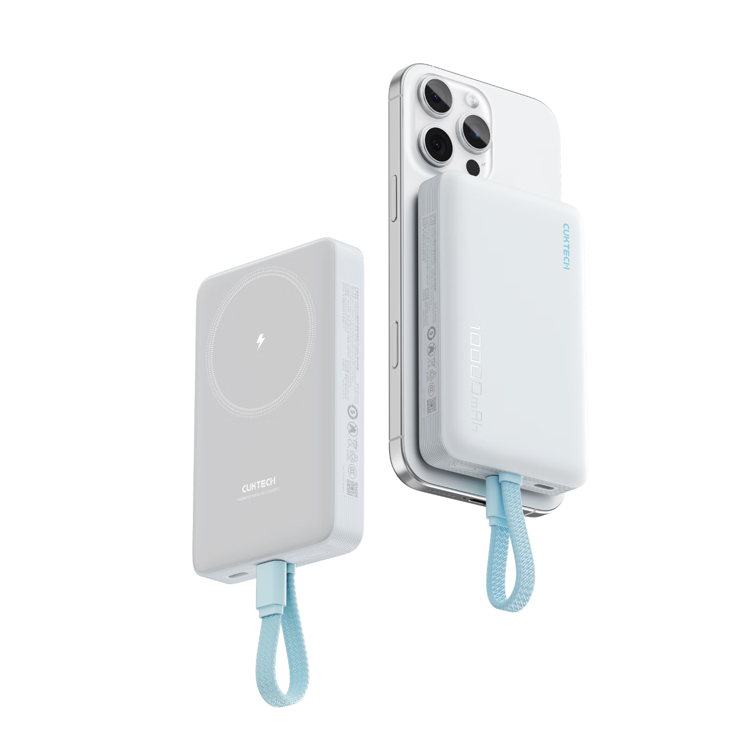 限湖北地區(qū)：酷態(tài)科 CukTech 磁吸電能塊充電寶自帶線 10000mAh 22.5W 75.17元