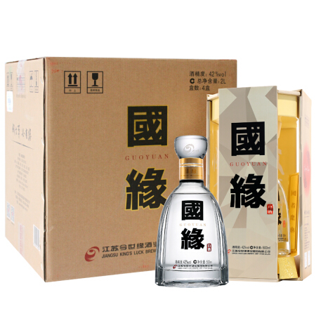 限移动端、京东百亿补贴：今世缘 国缘四开 42度 幽雅醇厚型 500ml*4瓶 1760元