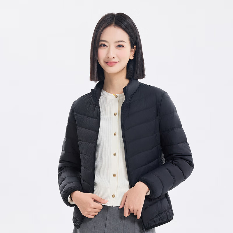 再降价、PLUS：京东京造 羽绒服女轻薄服装女装外套夹克女黑色2XL 125.71元（需领券）