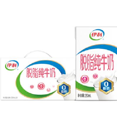 伊利 脱脂纯牛奶 11月产 250ml*24盒*1箱*3件 134.6元（需领券，合44.87元/件）