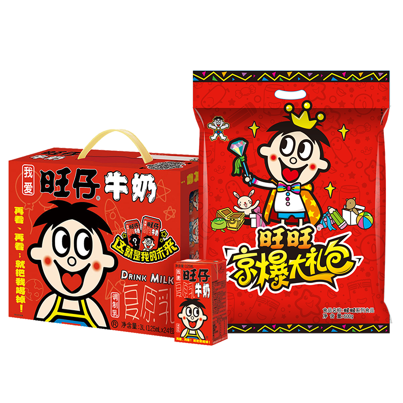 京東百億補(bǔ)貼:旺旺 零食大禮包 600g+旺旺 旺仔牛奶125ml*24包 64.9元包郵