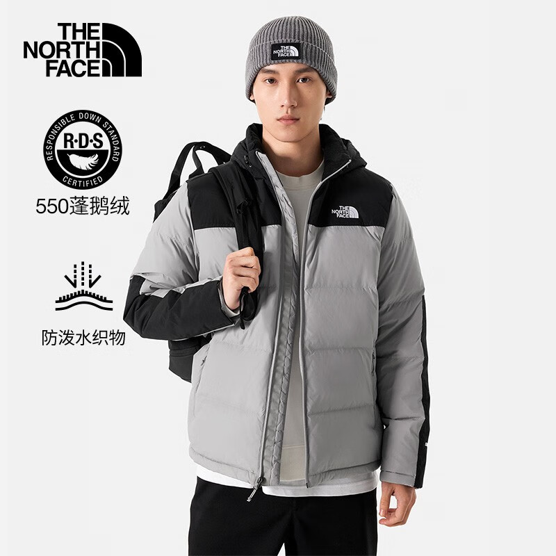 THE NORTH FACE 北面 羽绒服保暖外套男550蓬鹅绒填充|4U82 A91/灰色 XL/180 1146元