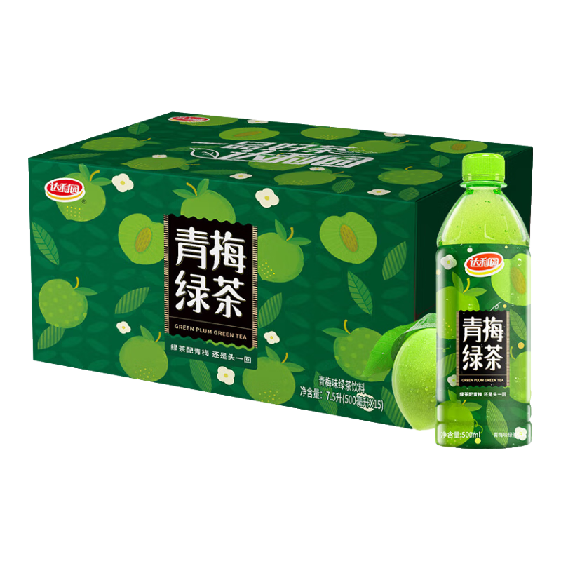 plus會員:達利園 青梅綠茶飲料青梅果汁果味茶飲品500ml*15瓶 年貨飲料整箱 22.83元(需湊單)