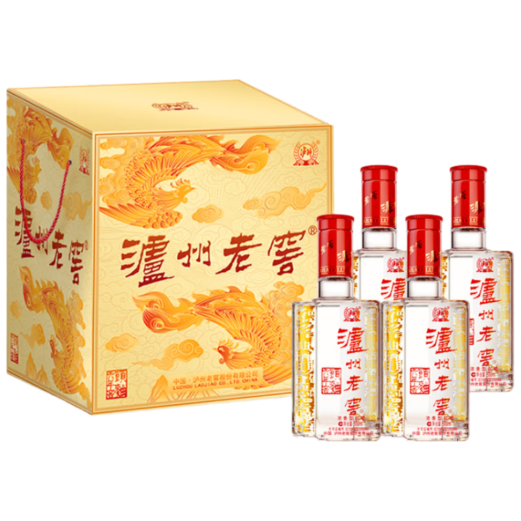 plus會(huì)員：瀘州老窖 六年窖頭曲 濃香型白酒 52度500ml*4瓶 整箱裝 鳳鳴祥瑞禮盒  304.92元（合76.23元/瓶）