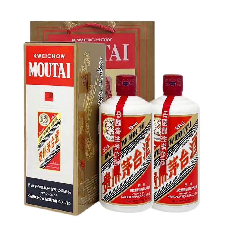 茅台 MOUTAI PLUS：茅台 飞天 53度 酱香型白酒 500ml*2 海外版 券后3658.02元