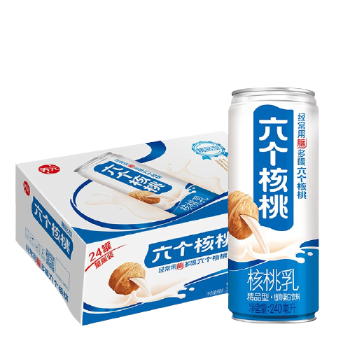 养元 六个核桃 精品型低糖核桃乳饮料 240ml*24罐 整箱装 券后70.14元