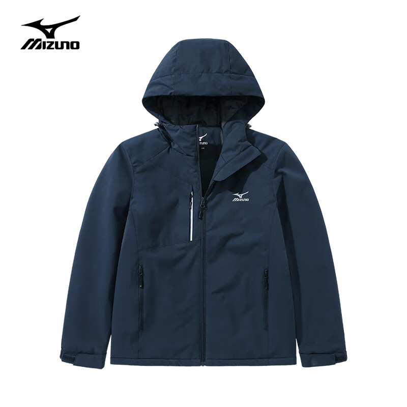 美津濃 戶外夾克男女登山服外套防風(fēng) 藏青色 XL 299元