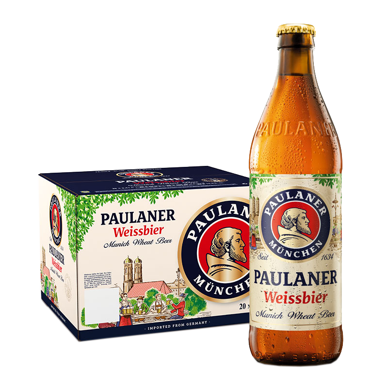 Plus會員：Paulaner 保拉納 柏龍 精釀白啤 德國進(jìn)口 500ml*20瓶 整箱裝 +湊單 154.64元（需領(lǐng)券）