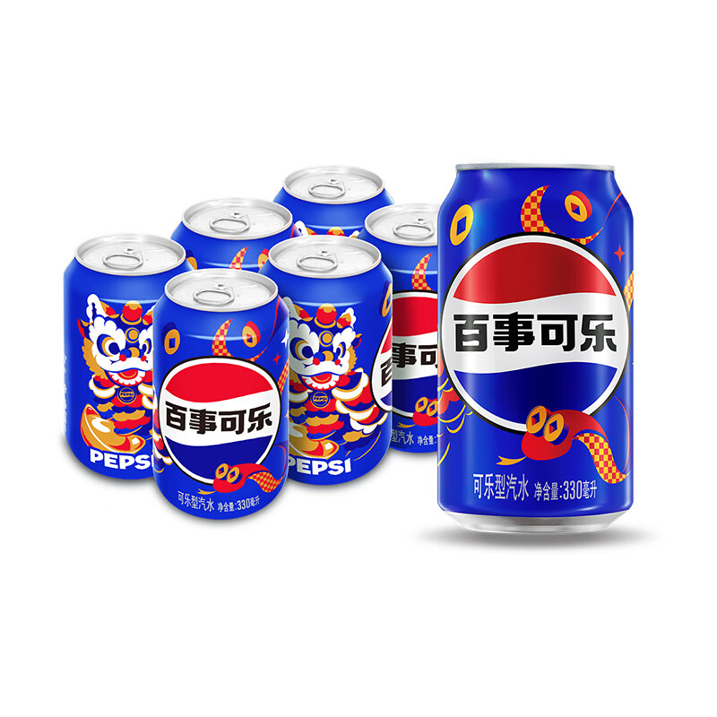 百事 可樂(lè) Pepsi 碳酸飲料 330ml*6聽 ￥4.9