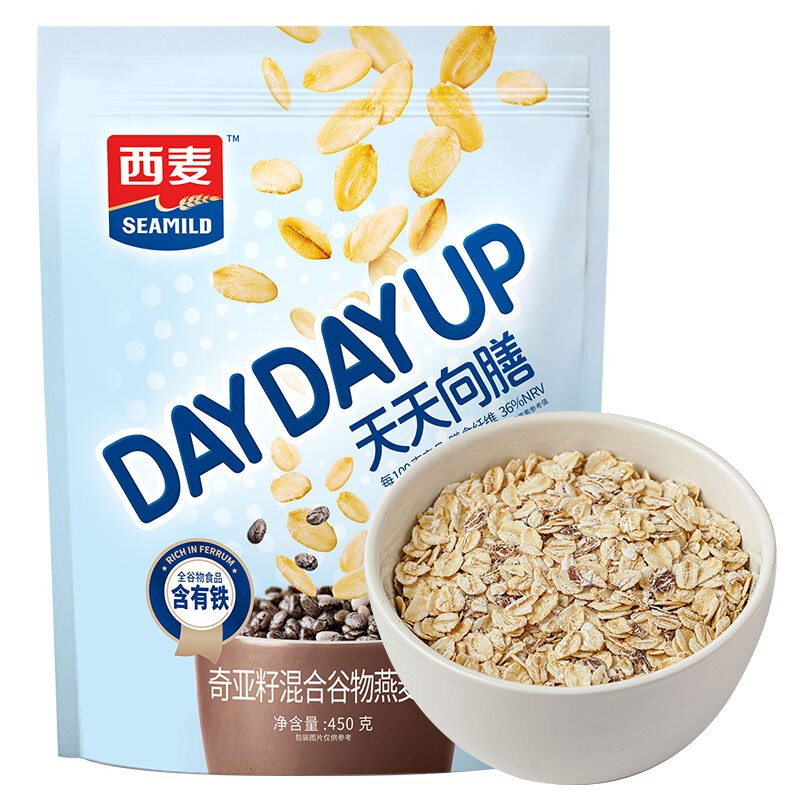 西麥 奇亞籽混合谷物燕麥片 450g 6.4元（需買(mǎi)2件，需用券）