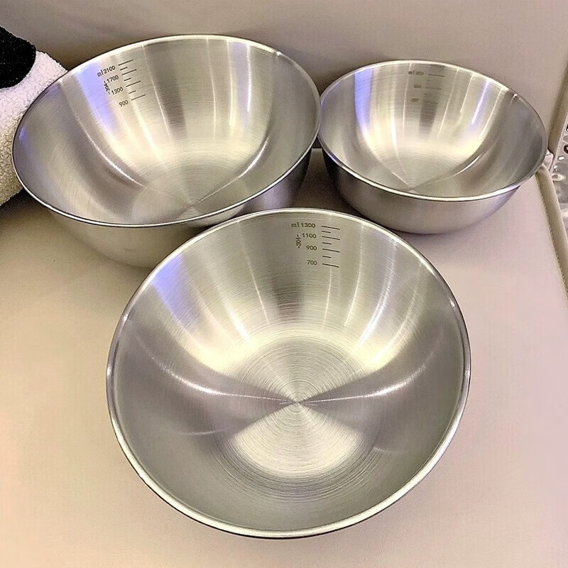 苏德乐 316食品级不锈钢和面盆洗菜打蛋盆家用厨房凉拌沙拉料理盆直边盆 17cm单件装 三件套 3.46元