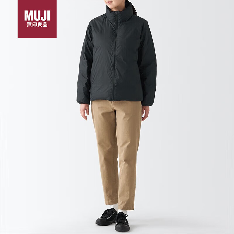 MUJI 无印良品（MUJI）女式 便携式 立领羽绒夹克 BDC32C2A 黑色 L 260元