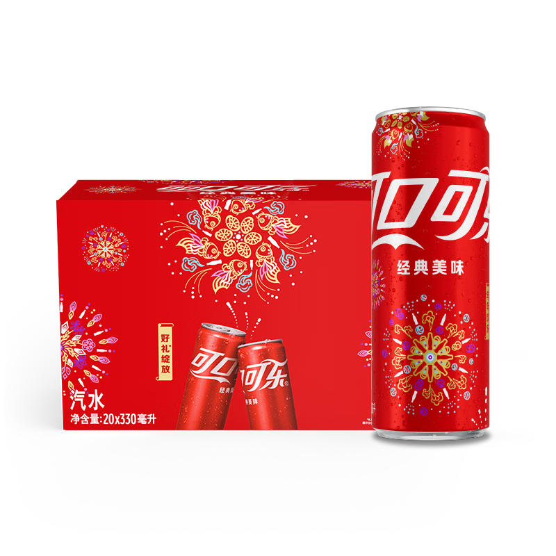 plus：可口可樂（Coca-Cola）碳酸飲料 330ml*20  39.5元