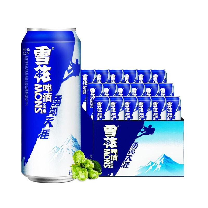 限移動(dòng)端、京東百億補(bǔ)貼：雪花 啤酒勇闖天涯 500ml*24聽 清爽經(jīng)典實(shí)惠 92元