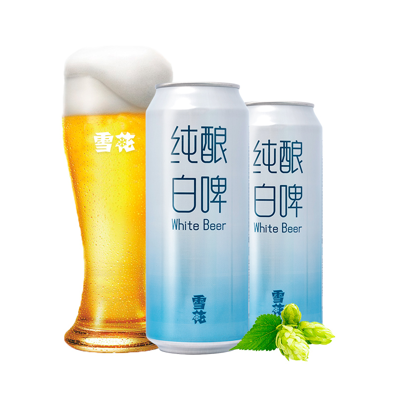 雪花 啤酒（Snowbeer）純釀白啤 500ml*18聽 大包裝大規(guī)格 年貨節(jié)送禮 65.92元