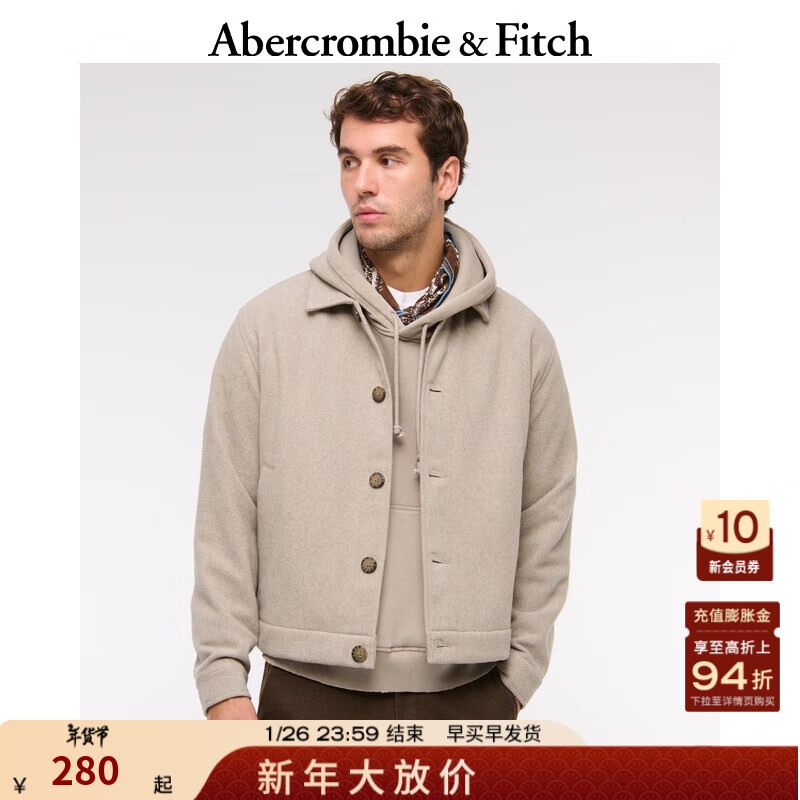 Abercrombie & Fitch 男裝美式復(fù)古工裝襯衫夾克 KI125-4312 ￥279.3