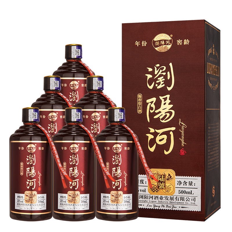 plus會員:瀏陽河 53度醬香白酒 年份窖齡 陸號 500ml*6瓶整箱裝+湊單品 103.32元包郵（主商品70.62元）