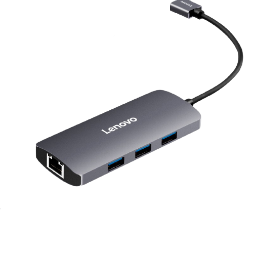 聯(lián)想 Lenovo F1-U03 USB-A擴(kuò)展塢 四合一 灰色 59.9元