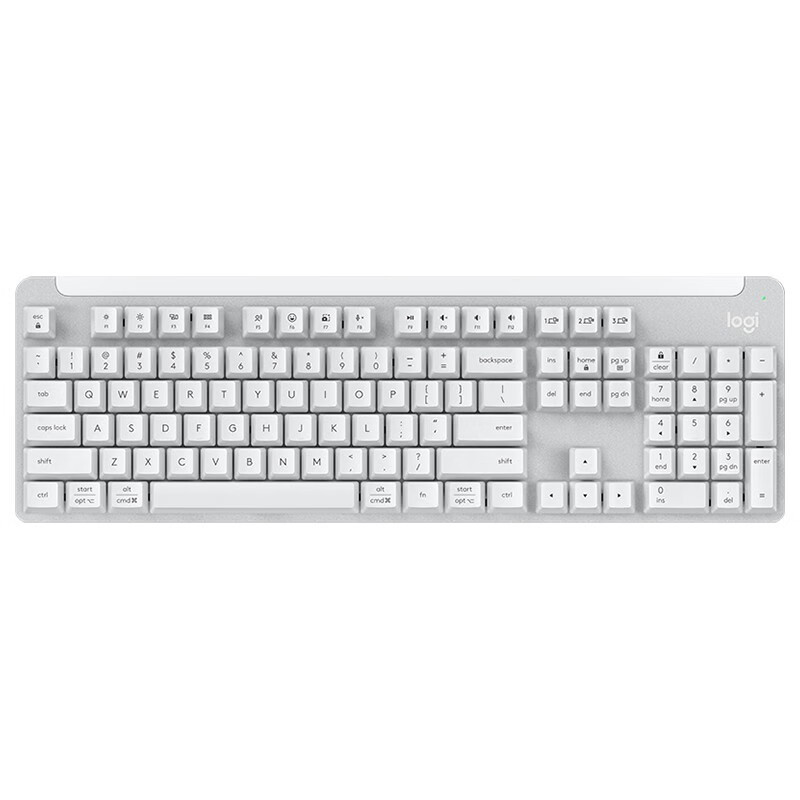 罗技 logitech K865 104键 2.4G蓝牙 双模无线机械键盘 珍珠白 TTC红轴 无光 449元