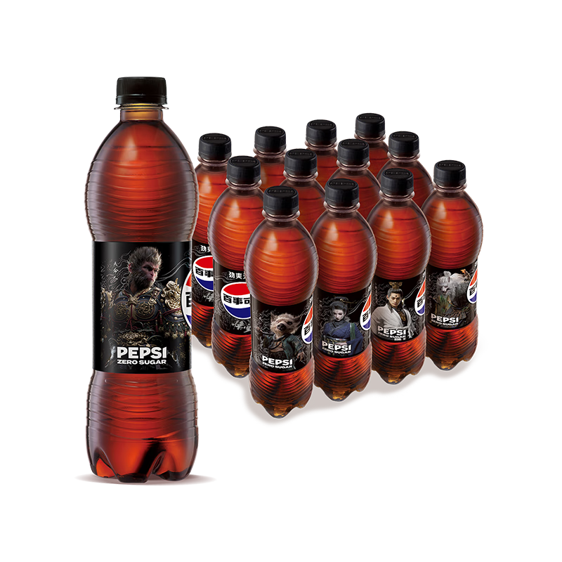 百事可乐 无糖 Pepsi 碳酸饮料 汽水500ml*12瓶 黑神话·悟空联名款 24.63元