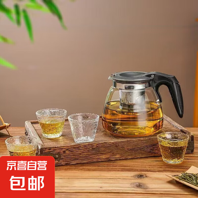 夏恩玻璃 耐熱加厚泡茶壺 一壺四杯套裝1000ml 9.5元包郵