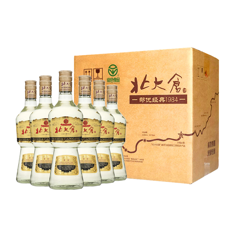 京东百亿补贴：北大仓 部优经典1984 50度 酱香型白酒 500ml*6瓶 整箱装 262.35元 包邮