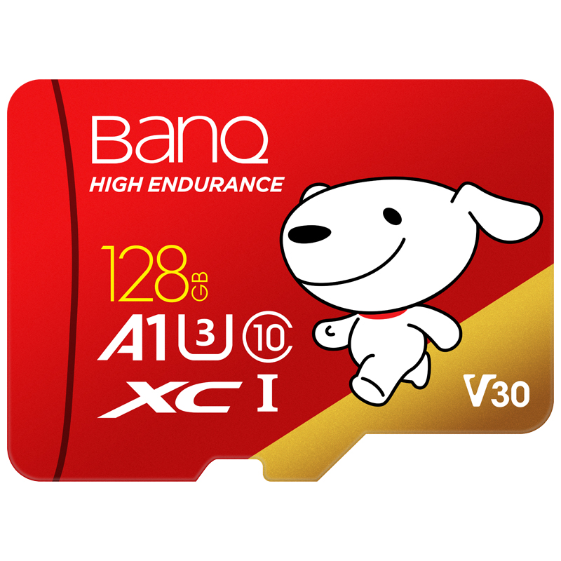 BanQ &JOY 128GB TF（MicroSD）存儲(chǔ)卡U3 C10 A1 V30 4K 高速款行車(chē)記錄儀&監(jiān)控?cái)z像頭手機(jī)內(nèi)存卡 36.9元