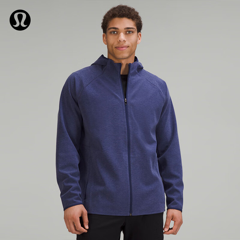 lululemon 丨GridLiner 男士抓绒拉链连帽衫 LM3CZ4S 杂色夜海蓝 券后560元