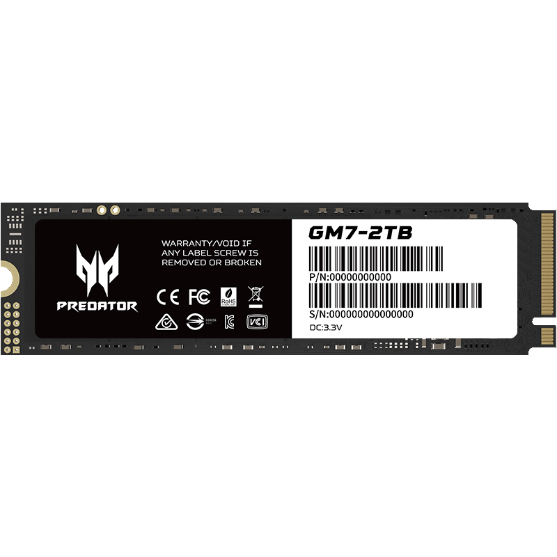 宏碁掠奪者（PREDATOR）2TB SSD固態(tài)硬盤 M.2接口 NVMe PCIe 4.0讀速7200MB/s  765.16元