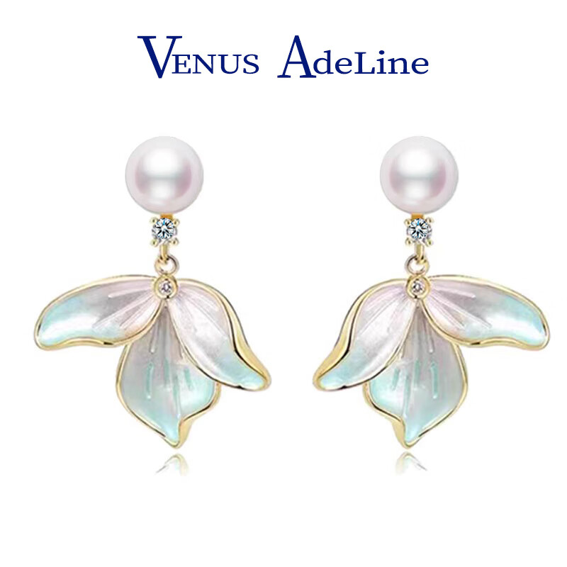 VENUS ADELINE 鸢尾花珍珠耳环 ￥89