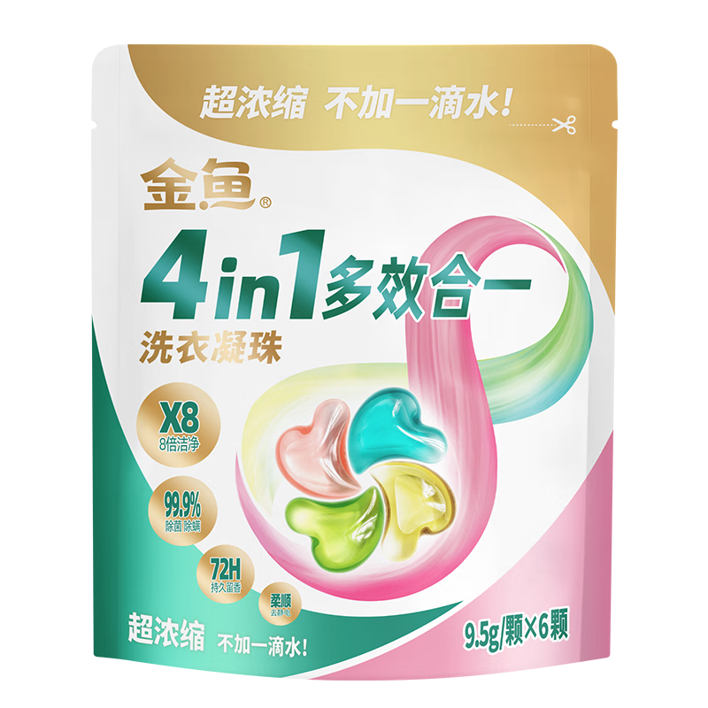 金魚 洗衣凝珠 超濃縮 6顆袋裝 1.9元（需試用）