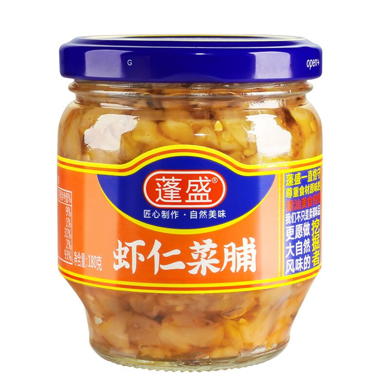 蓬盛 酱腌菜 虾仁菜脯 香脆萝卜干 小咸菜 早餐下饭菜 180g 潮汕特产 7.92元