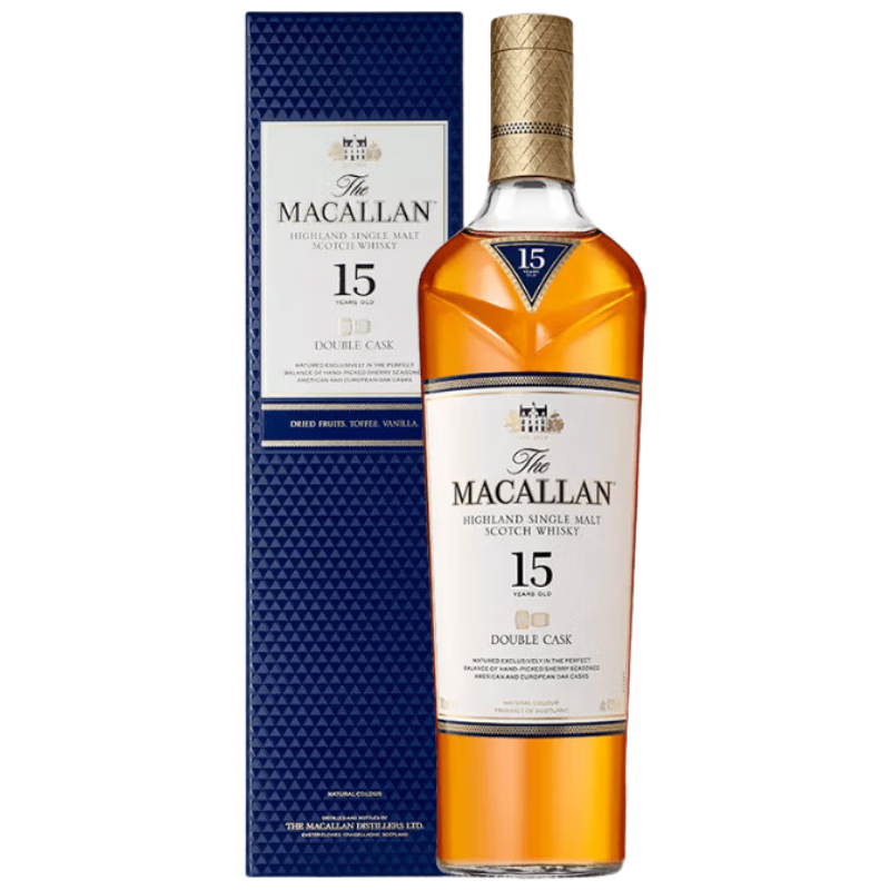 再降价、京东百亿补贴：Macallan 麦卡伦 蓝钻双桶 15年 苏格兰单一麦芽威士忌 700ml 礼盒装 1003.2元 包邮