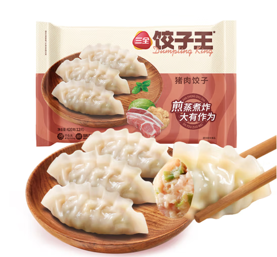 三全 餃子王煎餃420g（任選10件） 5.6元（需買5件，需用券）