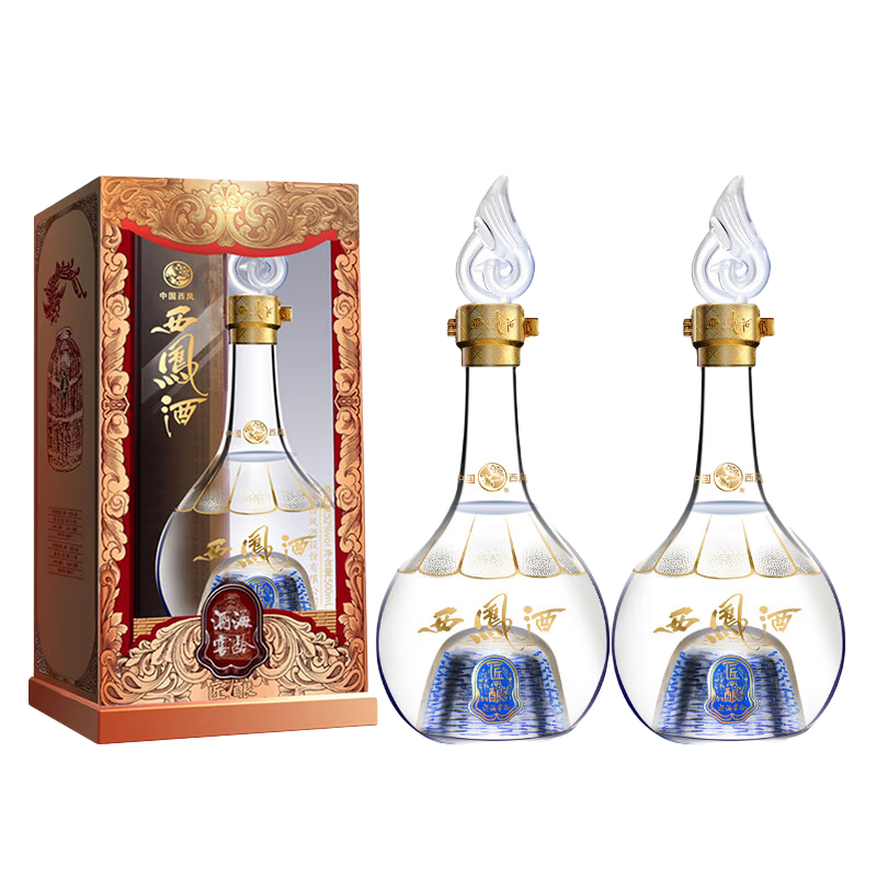 plus會員：西鳳酒 匠釀 鳳香型白酒 52度 500mL 2瓶 175.22元（需領(lǐng)券）