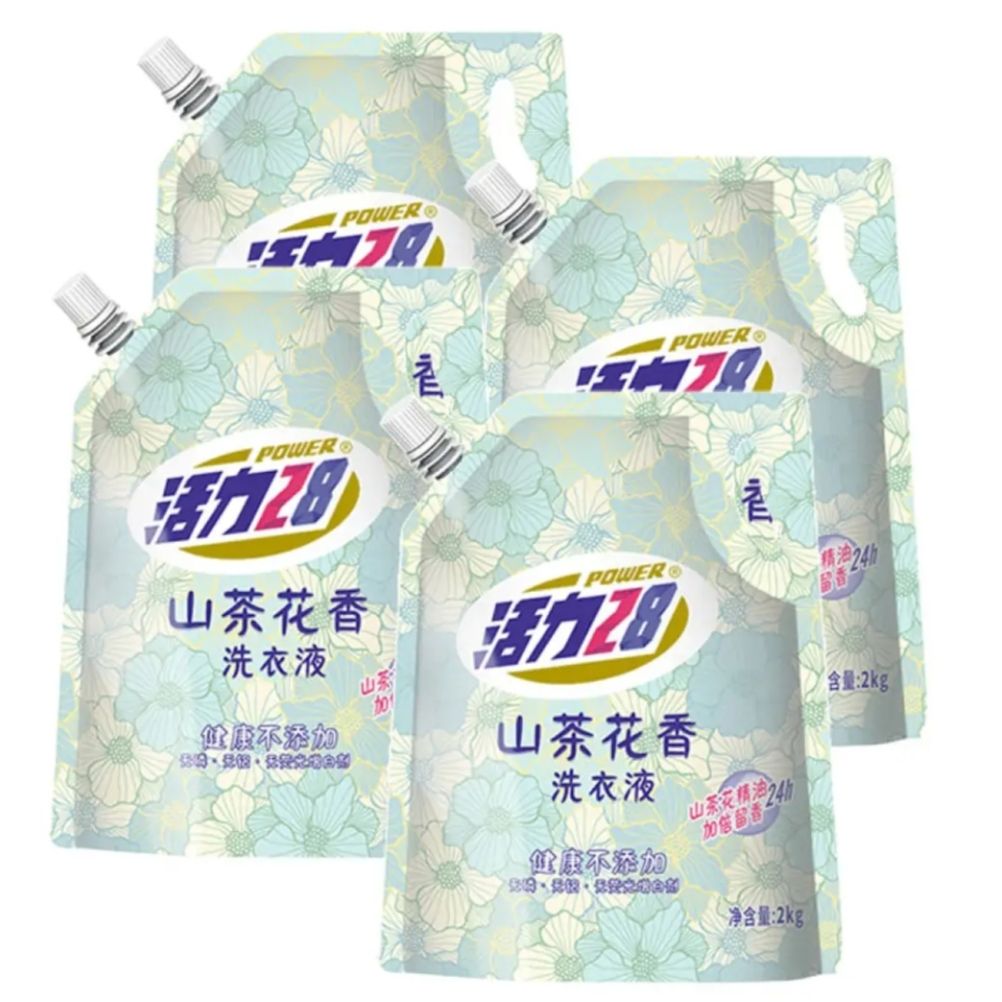 POWER28 活力28 山茶花洗衣液 2kg*4袋 29.92元包郵(多重優(yōu)惠后)