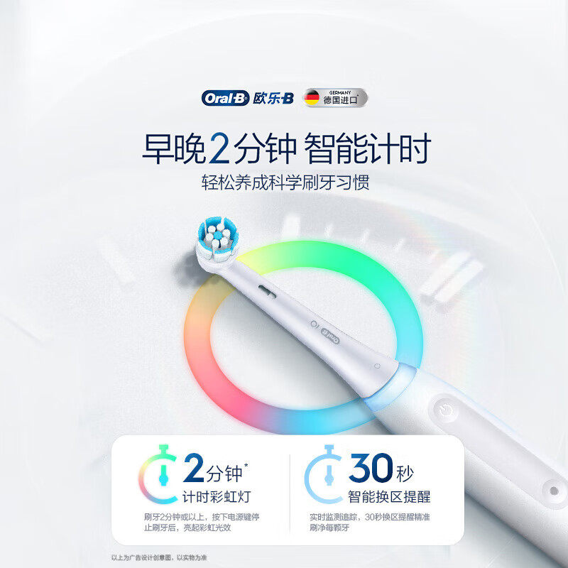 歐樂B 成人電動牙刷iO3智凈磁波刷iO系列刷頭*4博朗技術深度自動清潔送男友送女友情侶送禮情人節(jié)禮物 券后385.28元