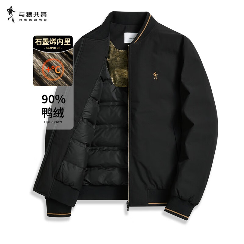 与狼共舞 防风棒球服休闲男士夹克 001黑色 175 399元