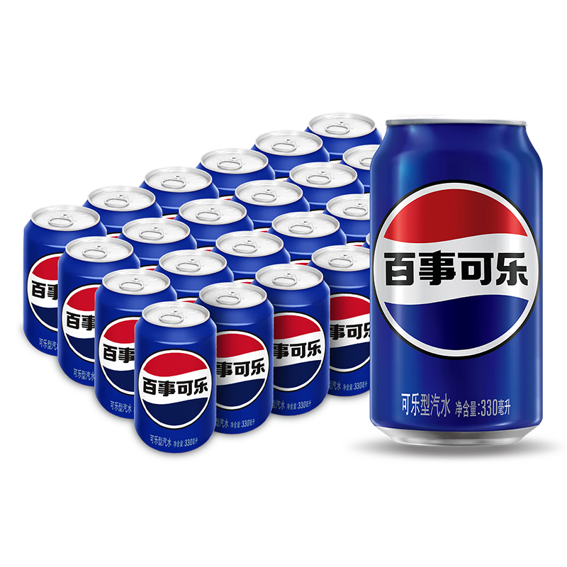 PLUS會員:百事可樂 可樂型汽水 碳酸飲料 330ml*24罐 37.56元（需領(lǐng)券）